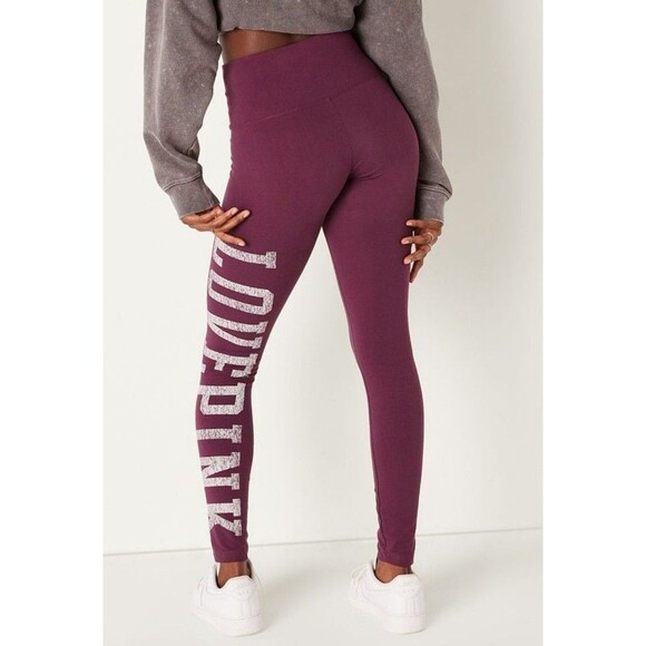 VS PINK LEGGINGS COTTON xl maroon - Picture 1 of 9